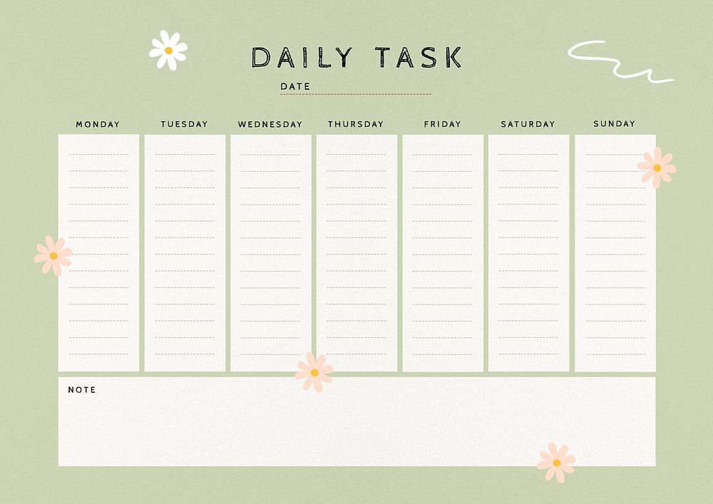 Daily task planner template design