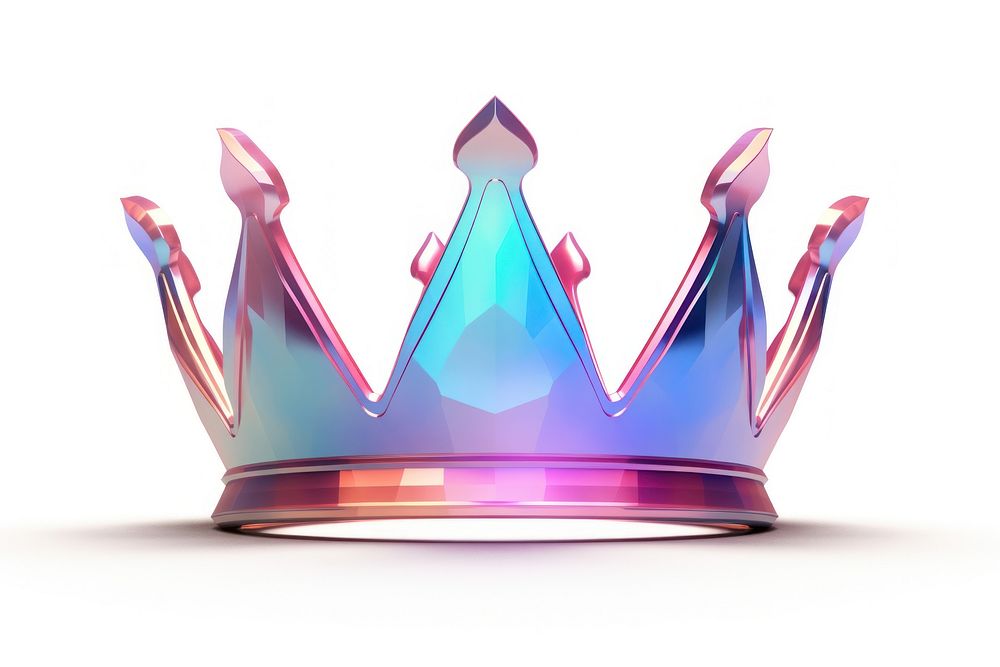 A crown icon iridescent white background celebration accessories.