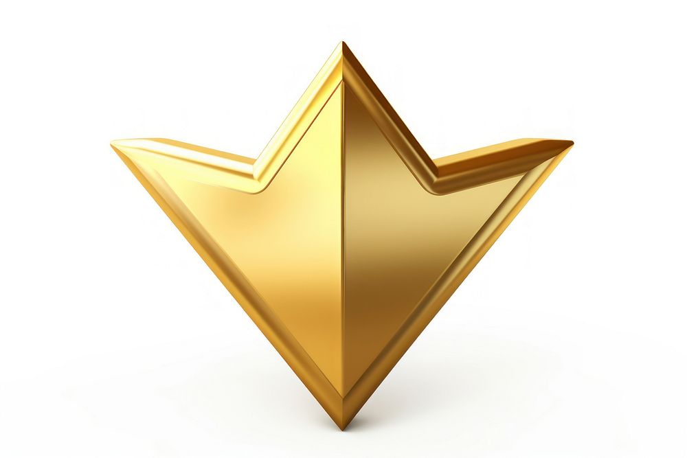 Gold white background origami symbol.