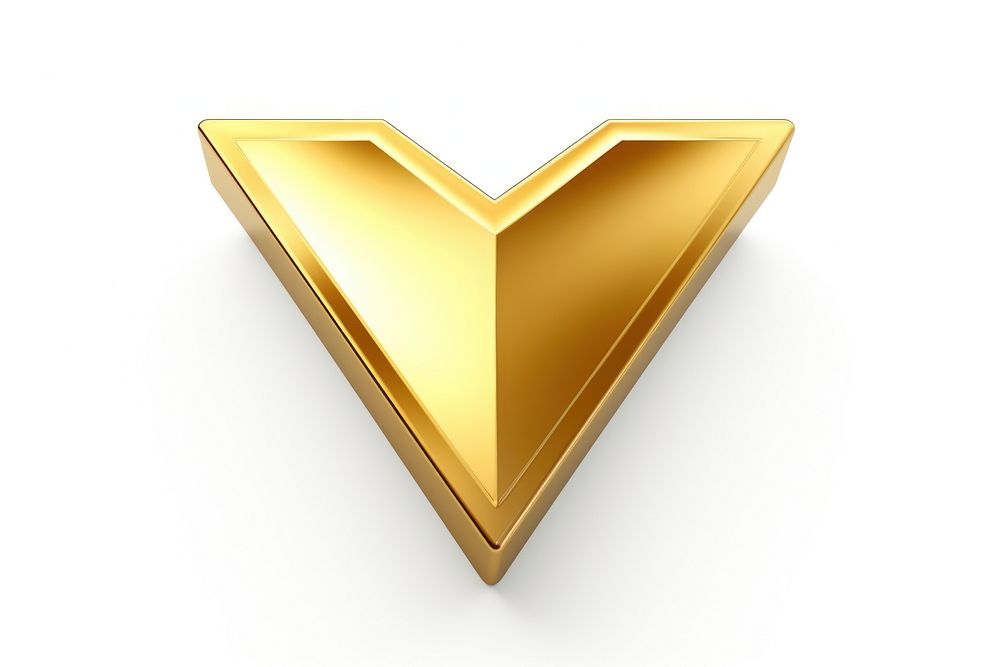 Gold symbol white background triangle.