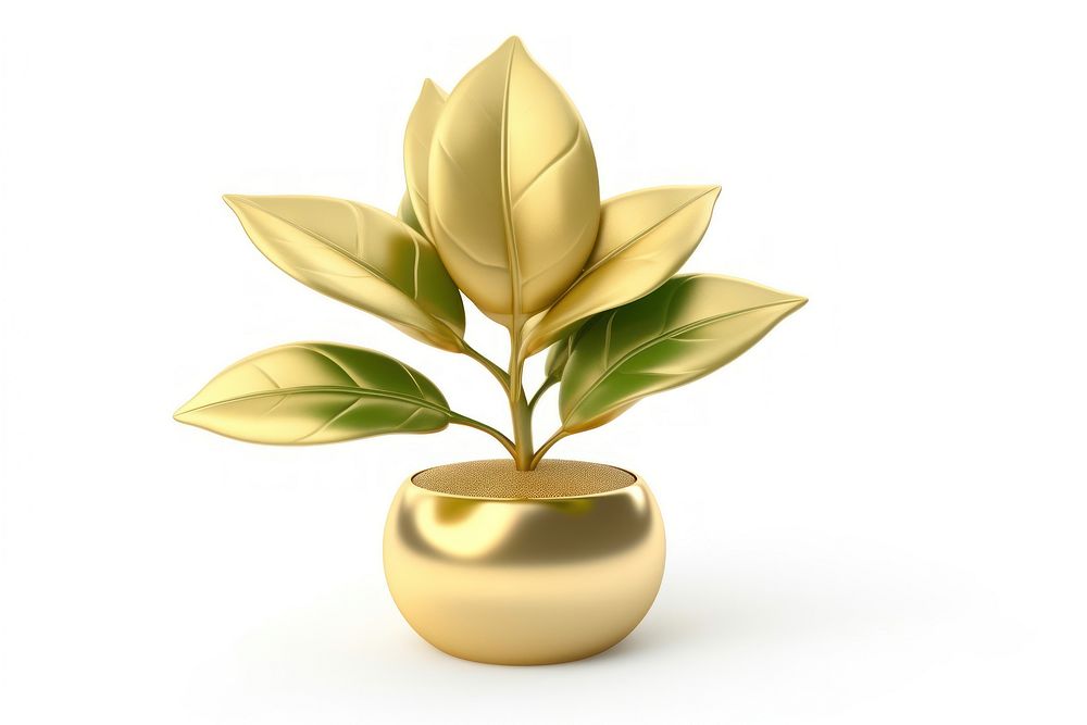 Plant gold vase leaf.