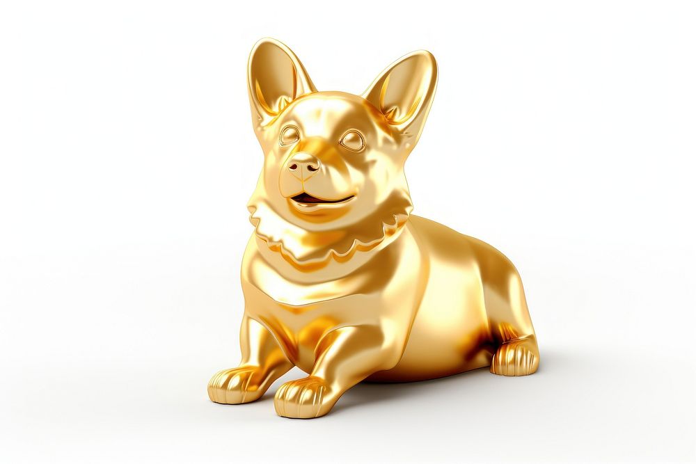 Gold figurine mammal animal.