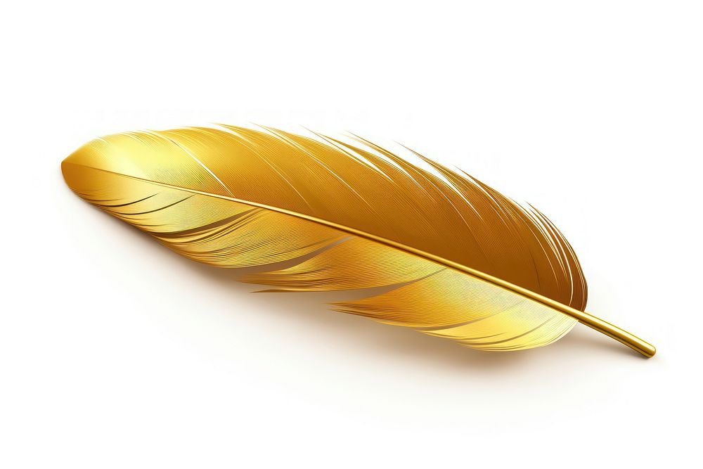 Gold feather jewelry leaf.