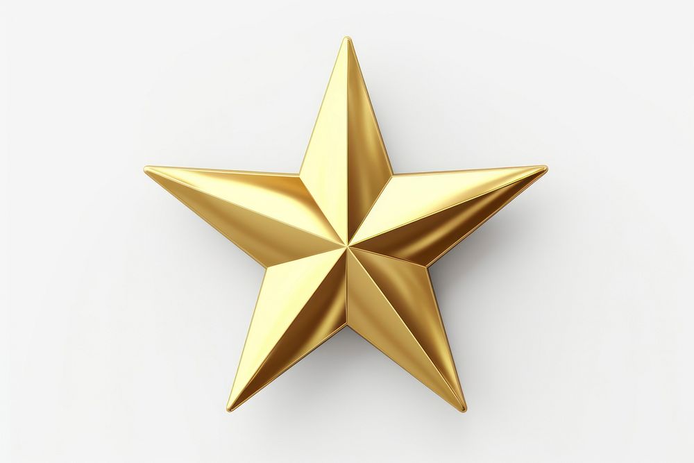 Gold symbol star white background.