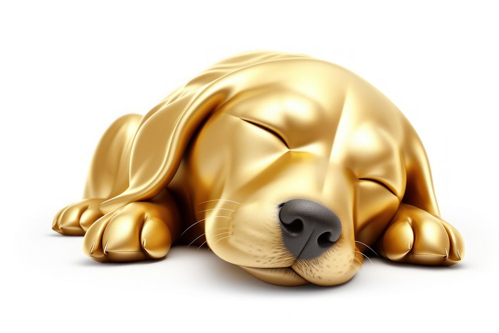 Gold dog sleeping animal.