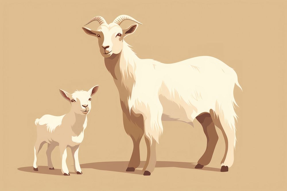 Goat and kid livestock animal mammal.