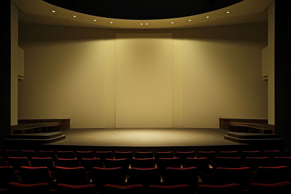 Cinema empty scene auditorium lighting stage.