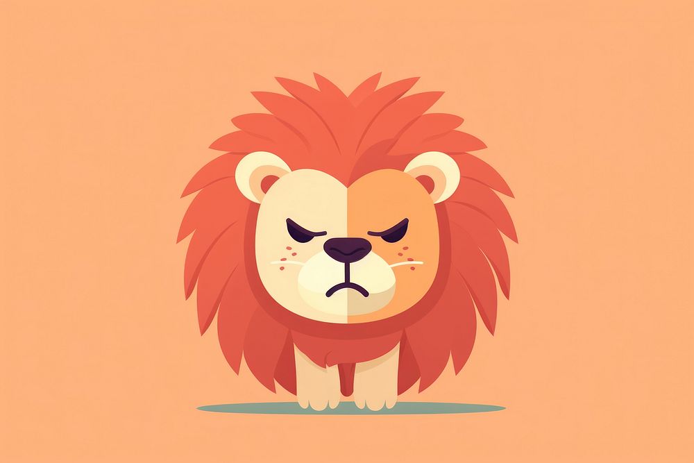 Angry lion cartoon mammal animal.