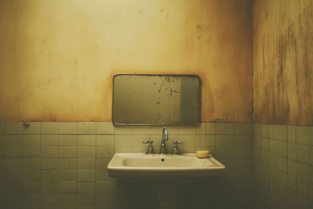 Bathroom sink architecture reflection.