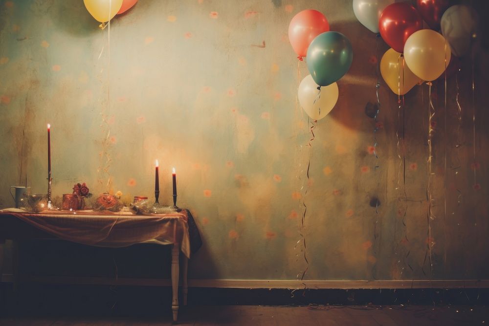 Birthday balloon candle table.