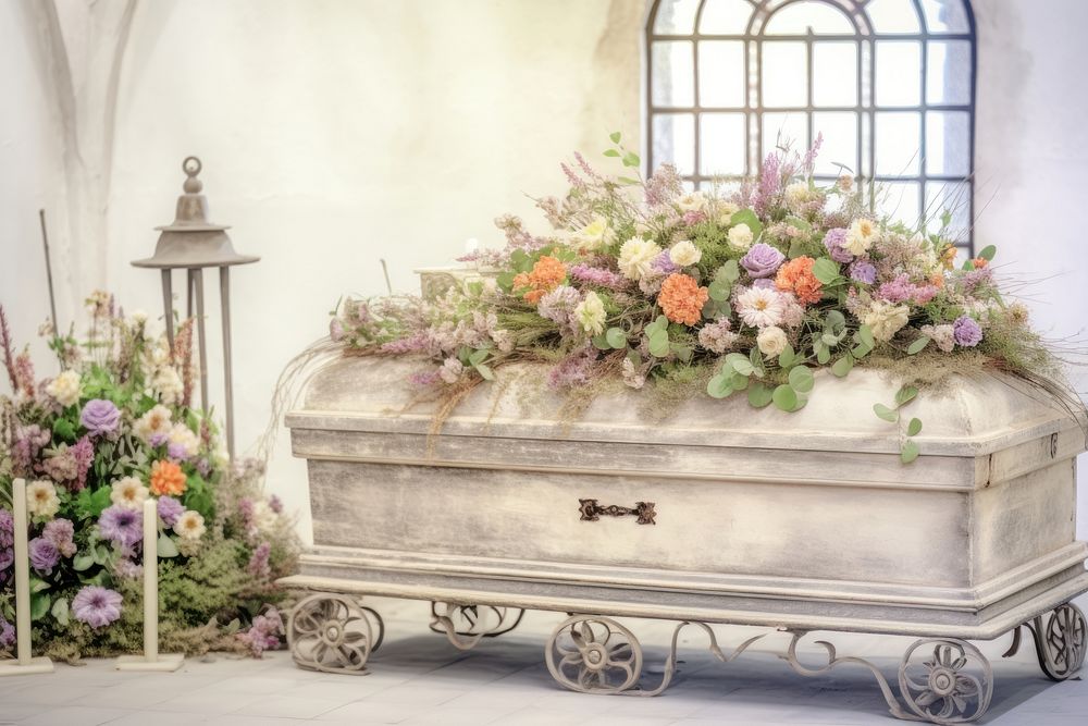 Coffin decorated flower plant architecture. | Premium Photo - rawpixel