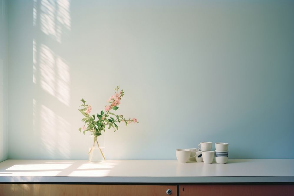 A minimal kitchen windowsill plant architecture.