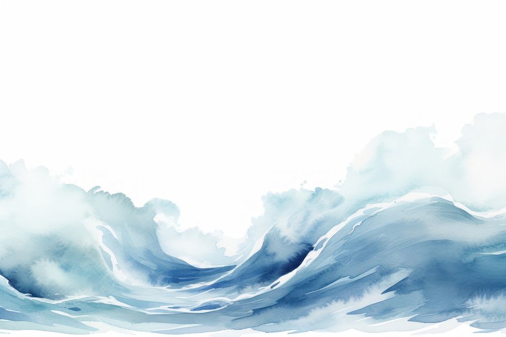 Waves top border painting nature ocean.