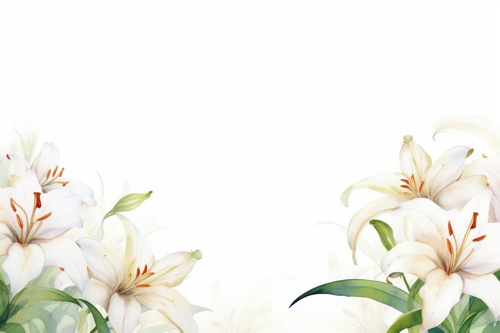 White lily border backgrounds flower petal.