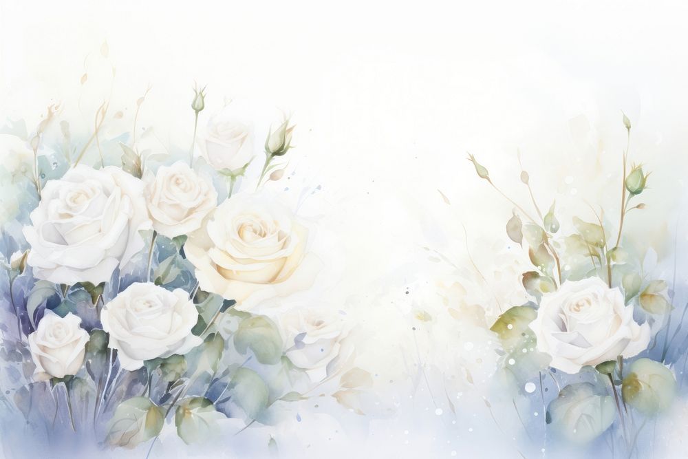 White rose border painting backgrounds pattern.