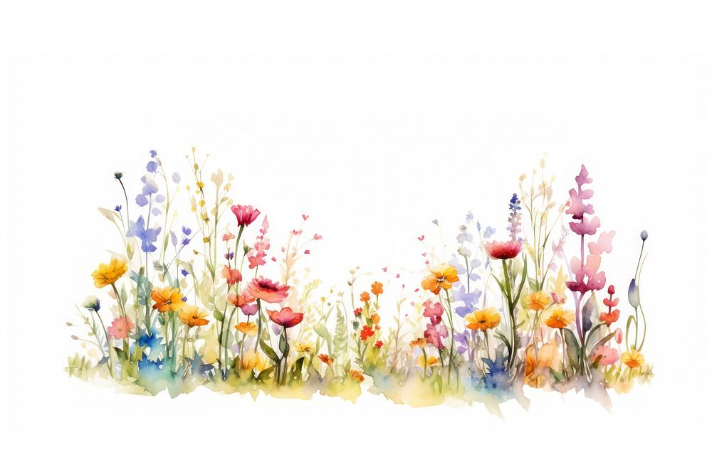 Wildflower border painting outdoors pattern.
