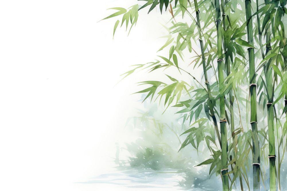 Painting of bamboos nature plant tranquility.