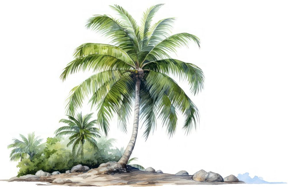 Painting of coconut tree nature outdoors plant.