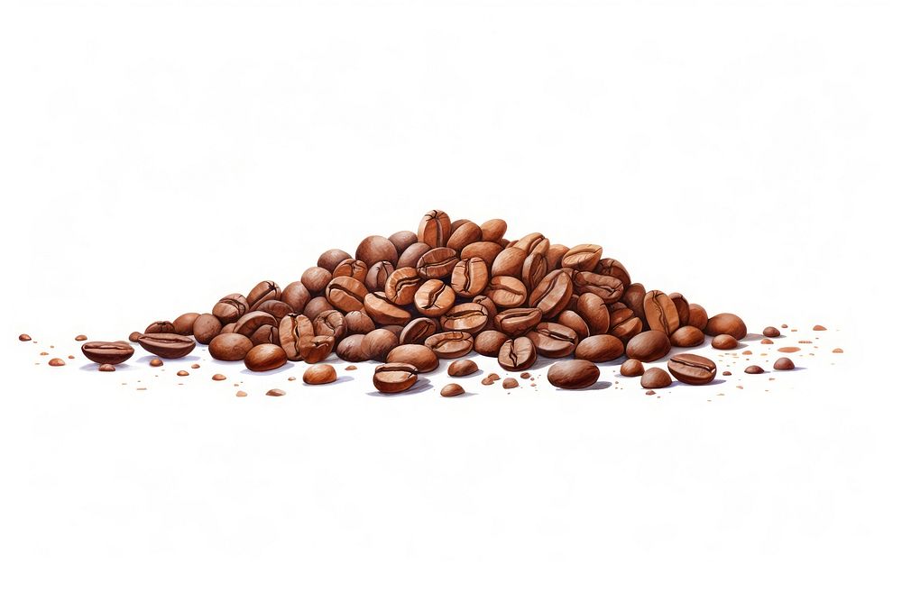 Painting of coffee beans chocolate freshness abundance.
