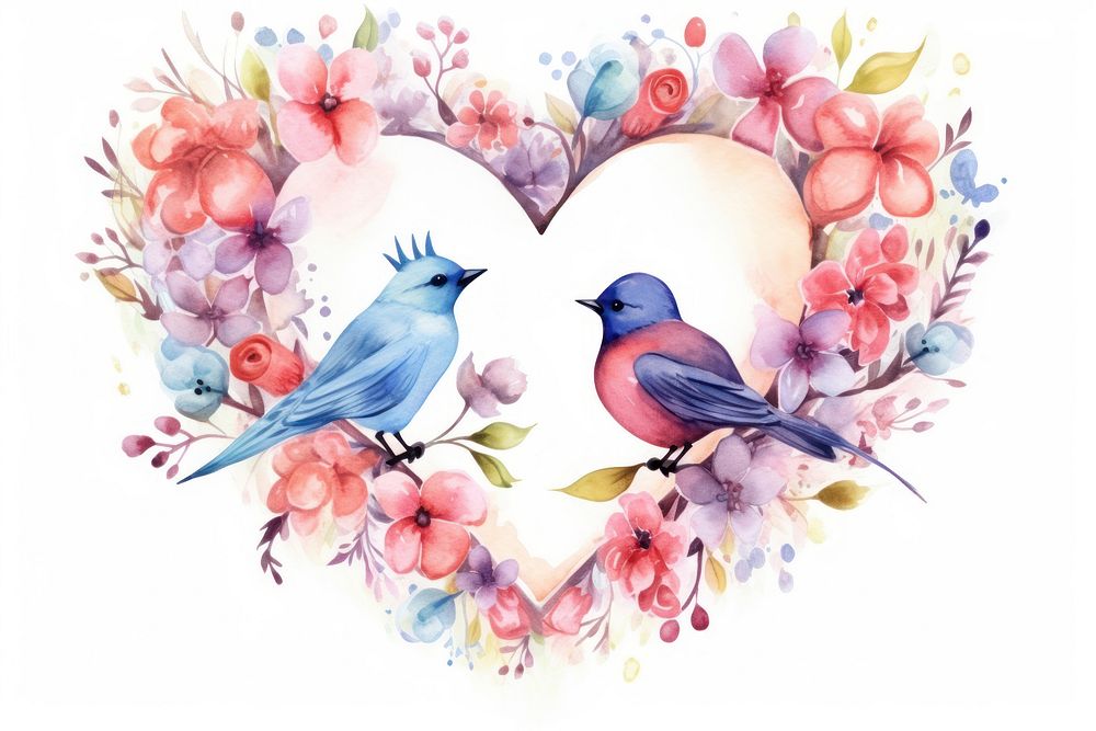 Ornaments bird painting heart togetherness.