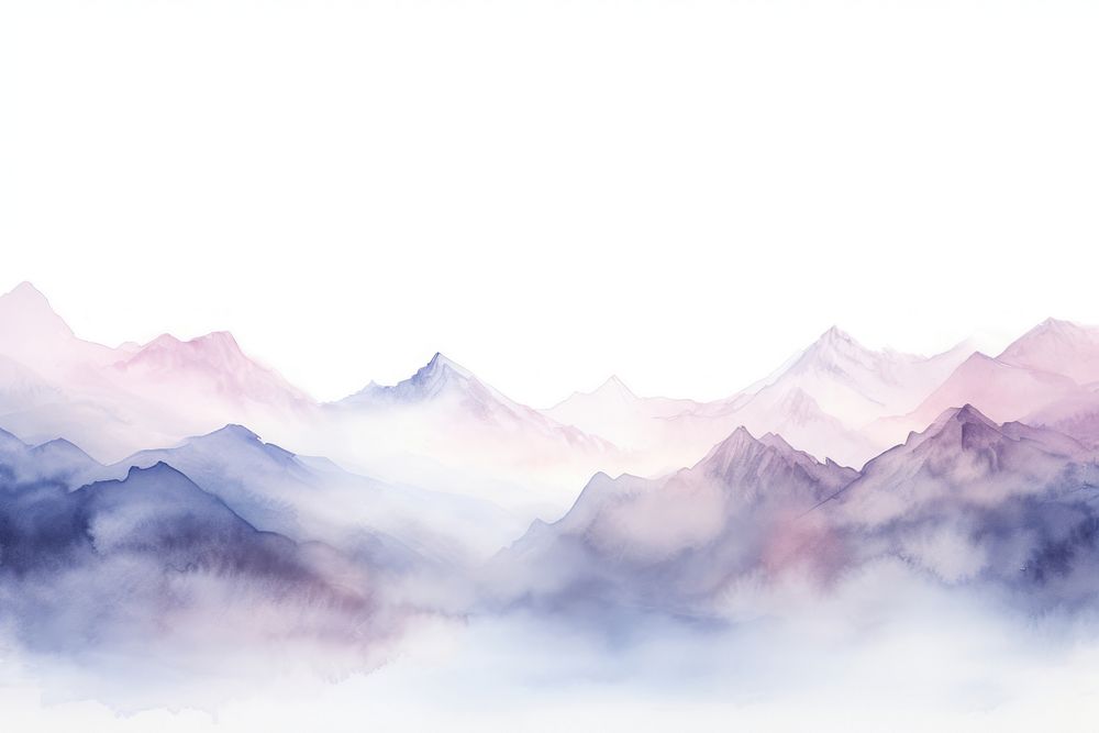 Painting of mountains landscape nature panoramic.