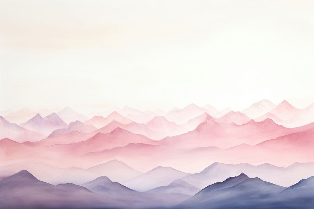 Painting of mountains landscape nature sky.