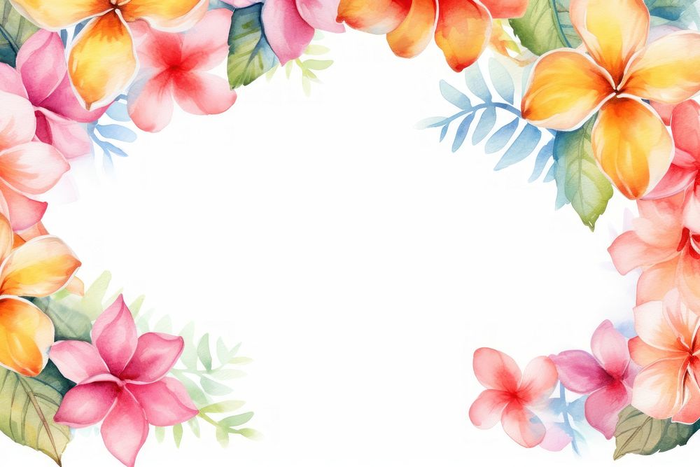 Plumeria border backgrounds painting pattern.