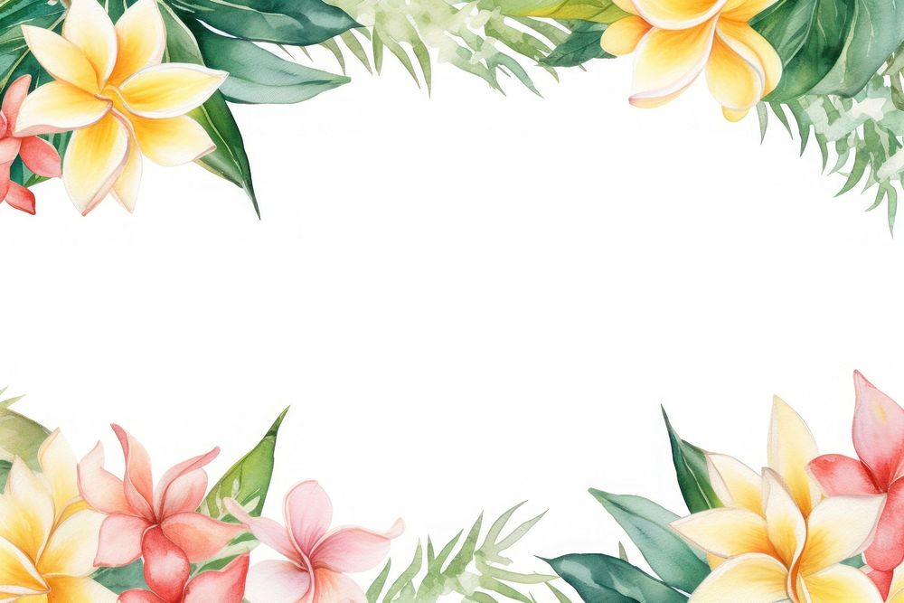 Plumeria border backgrounds painting pattern.