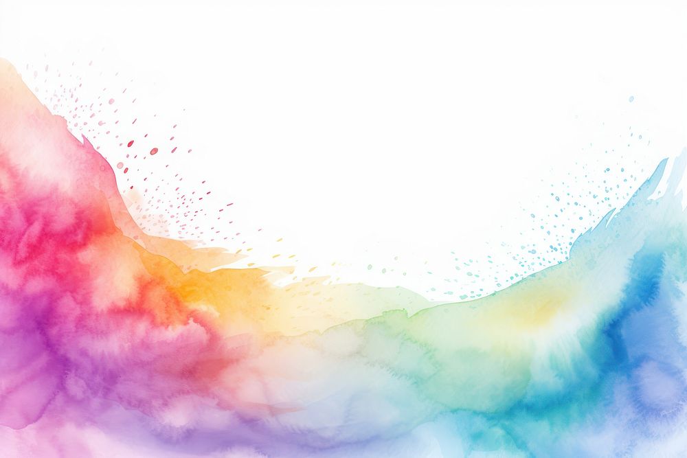 Rainbow top border paint water backgrounds.