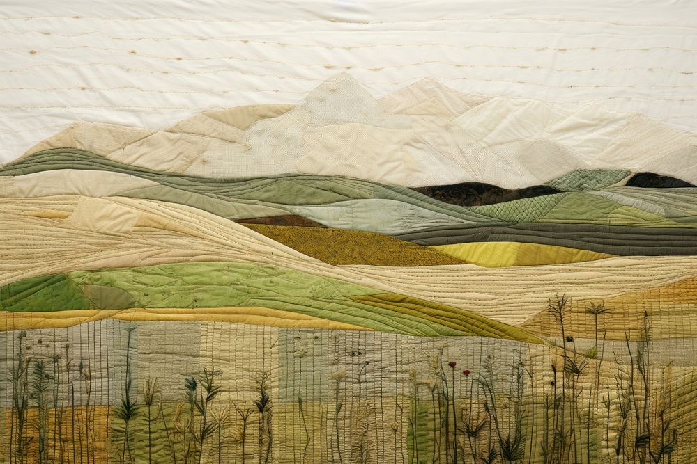 Field landscape nature quilt.