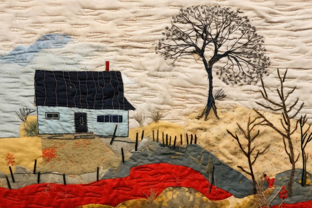 Home landscape pattern quilt.