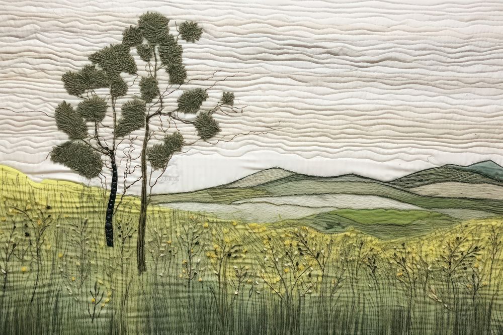 Spring season landscape outdoors drawing.