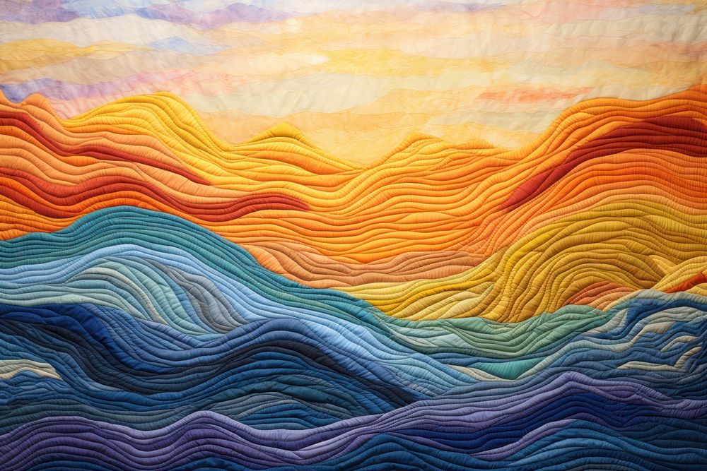 Sunrise landscape texture art.