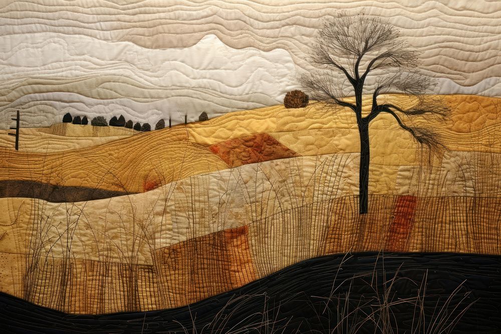 Rural landscape plant quilt.