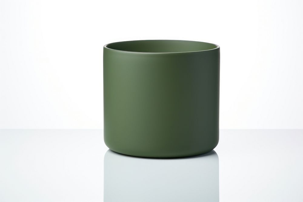 Ceremic candle jar in army green simplicity cylinder cup. AI generated Image by rawpixel.