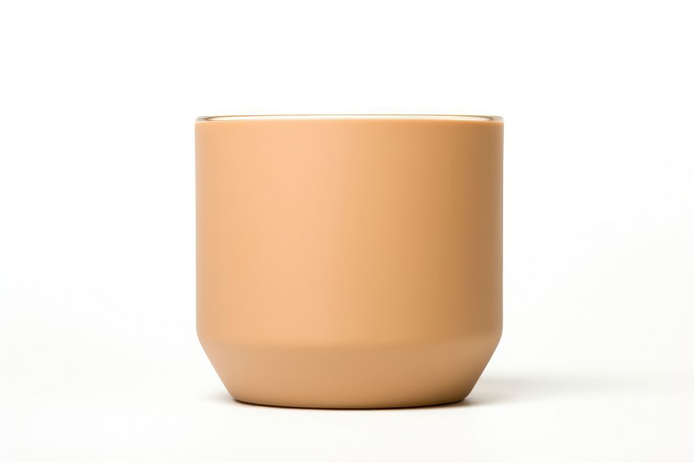 Ceremic candle jar in light brown simplicity pottery cup. AI generated Image by rawpixel.