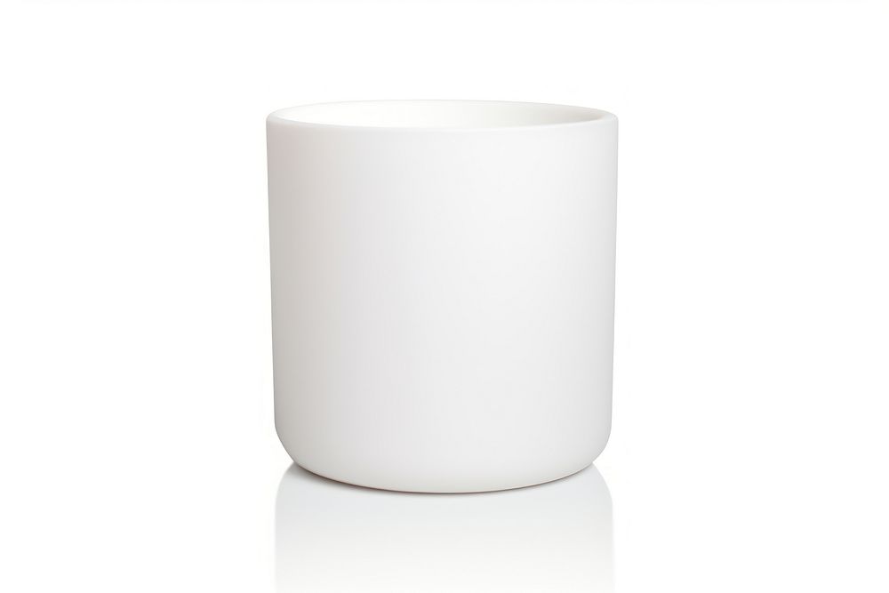 Ceremic candle jar in white simplicity porcelain pottery. AI generated Image by rawpixel.