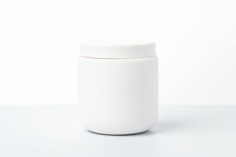 Ceremic jar in white simplicity porcelain vase. AI generated Image by rawpixel.