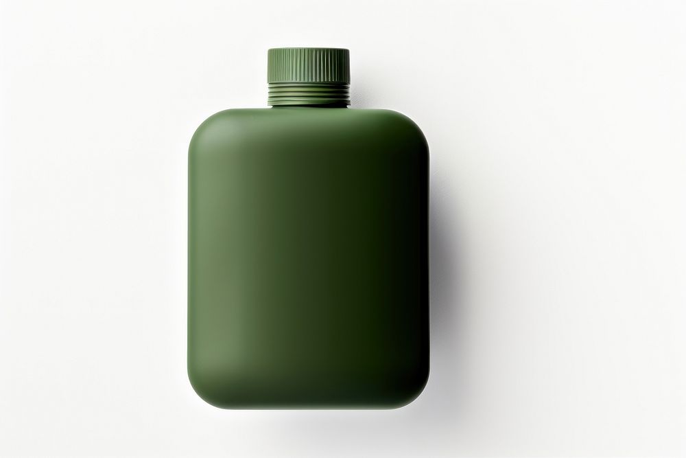 Ceremic SHAMPOO BOTTLE in army green bottle simplicity white background. AI generated Image by rawpixel.