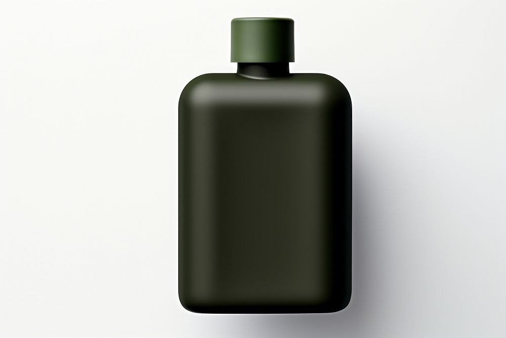 CeremicSHAMPOO BOTTLE in army green bottle perfume white background. AI generated Image by rawpixel.