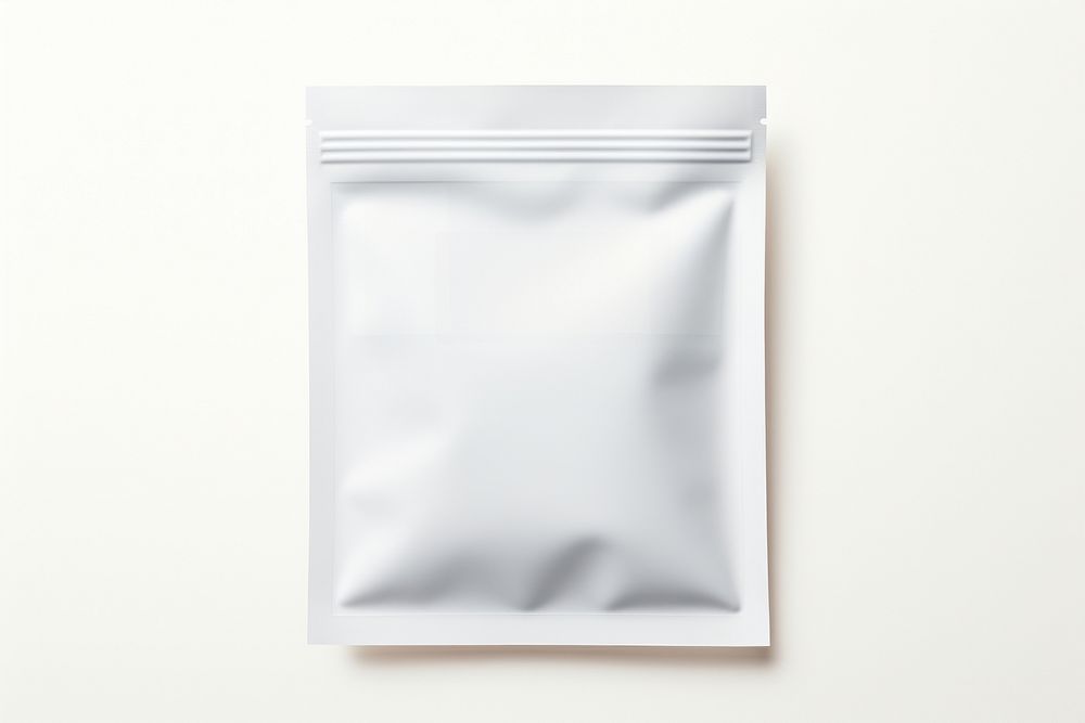 Liplastic pouch Packaging in White white white background letterbox. AI generated Image by rawpixel.
