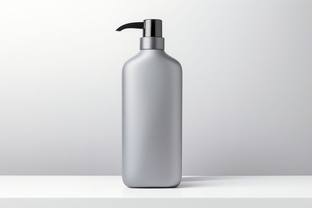 SHAMPOO BOTTLE bottle cylinder white background. AI generated Image by rawpixel.