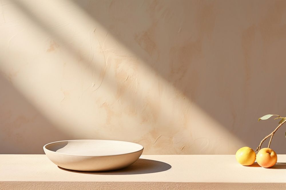 A minimal off-white dish pottery table bowl.
