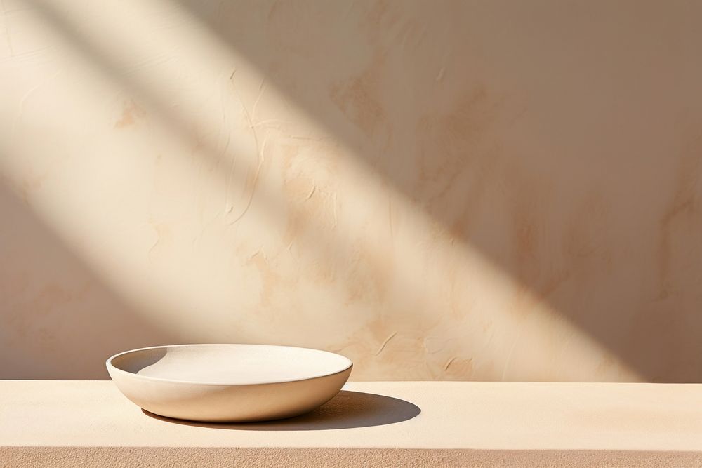 A minimal off-white dish pottery table bowl.