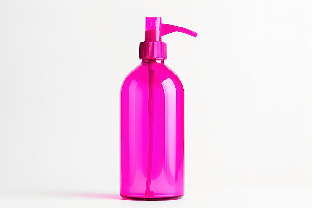 SHAMPOO BOTTLE bottle pink white background. AI generated Image by rawpixel.