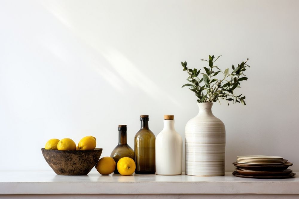 Bohemian Interior Design Style a kitchen fruit plant vase.