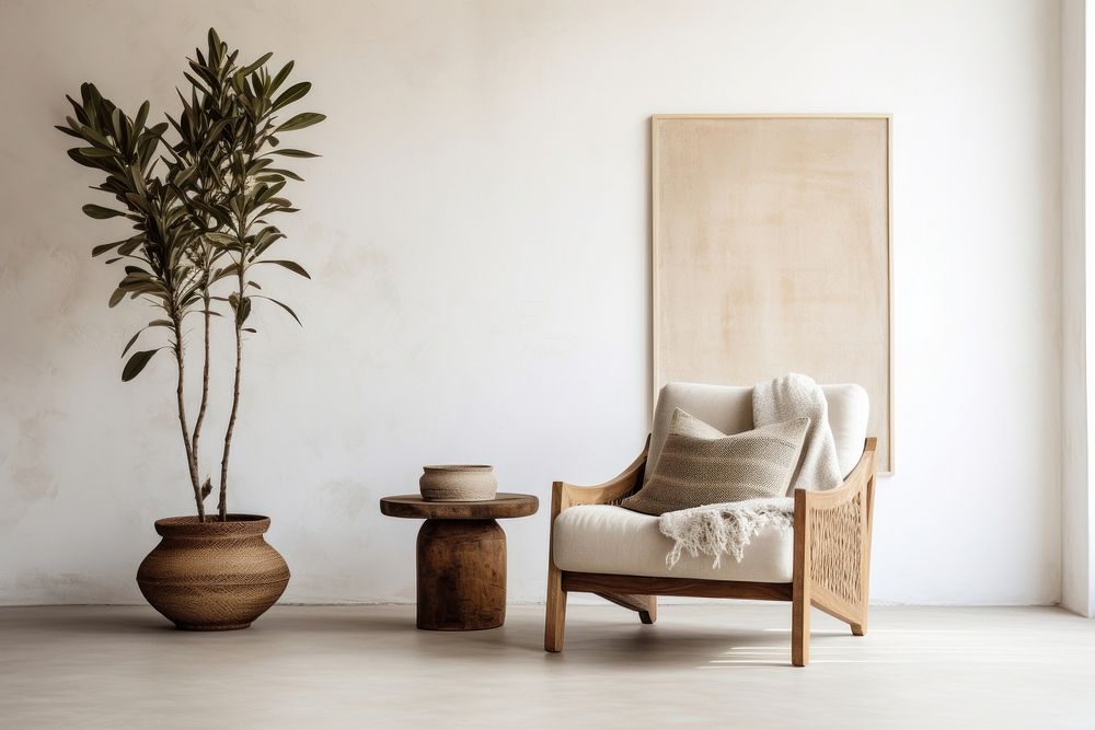 Bohemian Interior Design Style a livingroom furniture armchair plant.