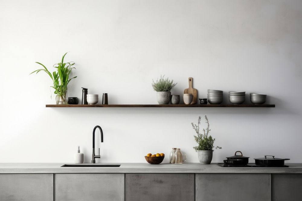 Industrial Interior Design Style a small kitchen shelf sink wall.