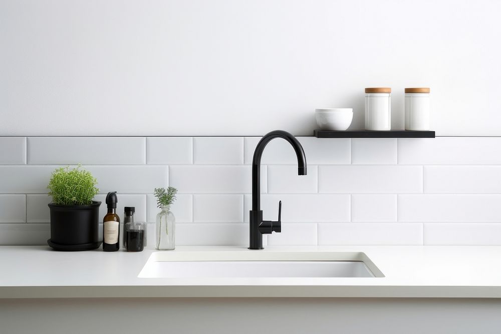 Industrial Interior Design Style a small kitchen sink wall tap.
