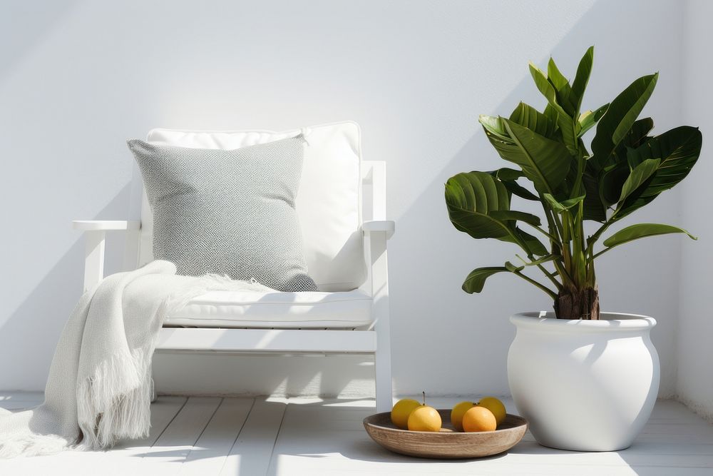Scandinavian Interior Design Style of Balcony furniture cushion pillow.
